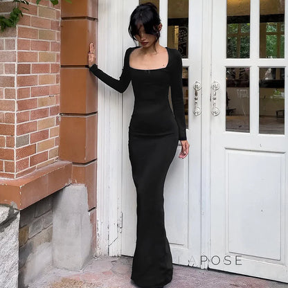 Clare Square-Neck Tie Bodycon Dress