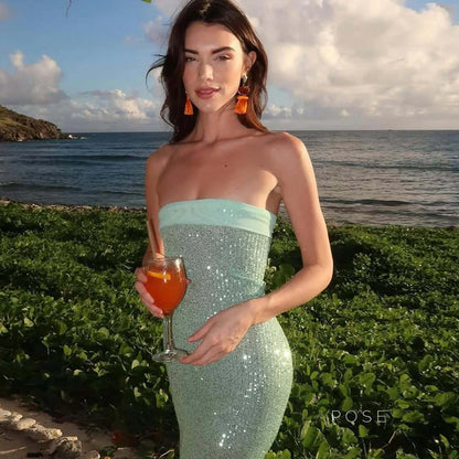 Collette Backless Sequin Gown