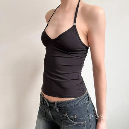 Coraline Metal Halter Top