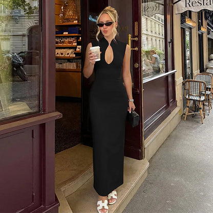 Cut-out Slit Maxi Dress