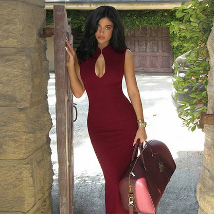 Cut-out Slit Maxi Dress