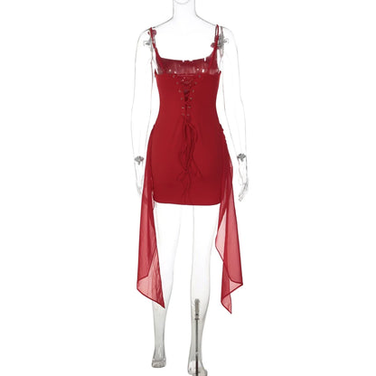 Deasia Rosette Ruched Mini Dress