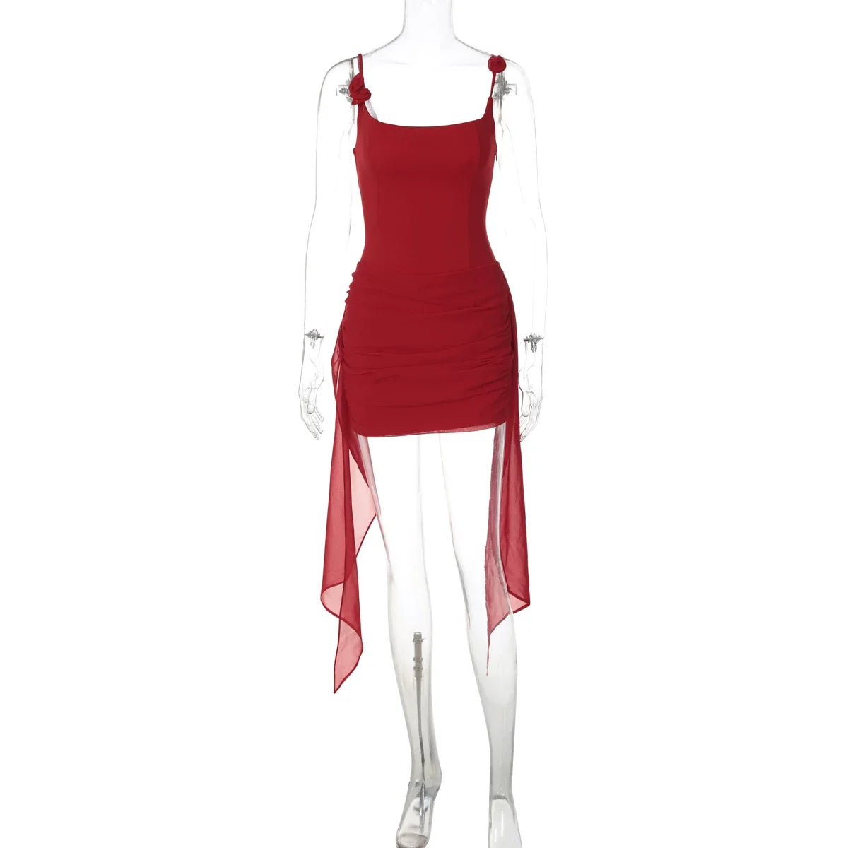 Deasia Rosette Ruched Mini Dress