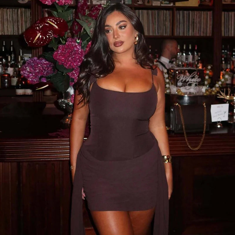 Deasia Rosette Ruched Mini Dress