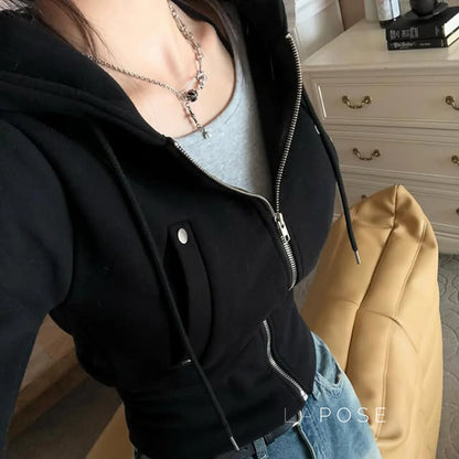 Dhanvi Slim Fit Zip Hoodie