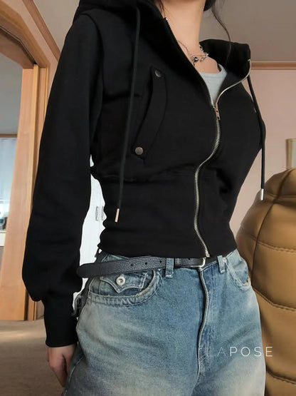Dhanvi Slim Fit Zip Hoodie