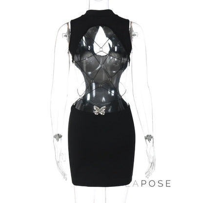 Dilynn Butterfly Backless Dress