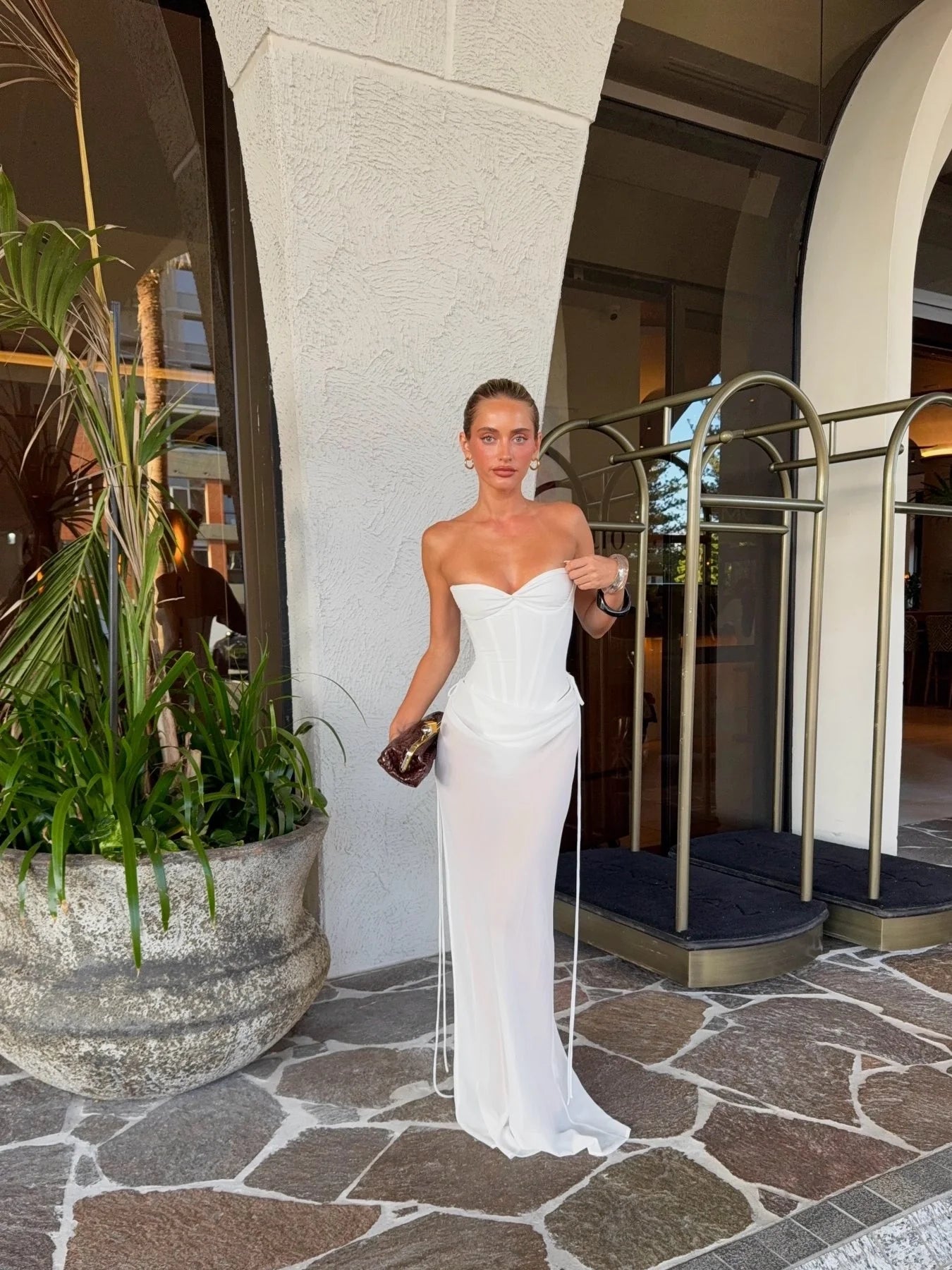 Draped Corset Maxi Dress