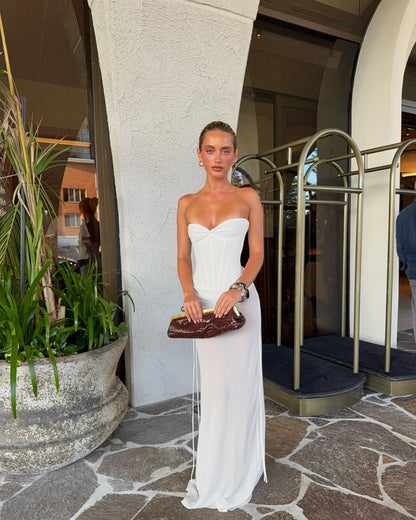 Draped Corset Maxi Dress
