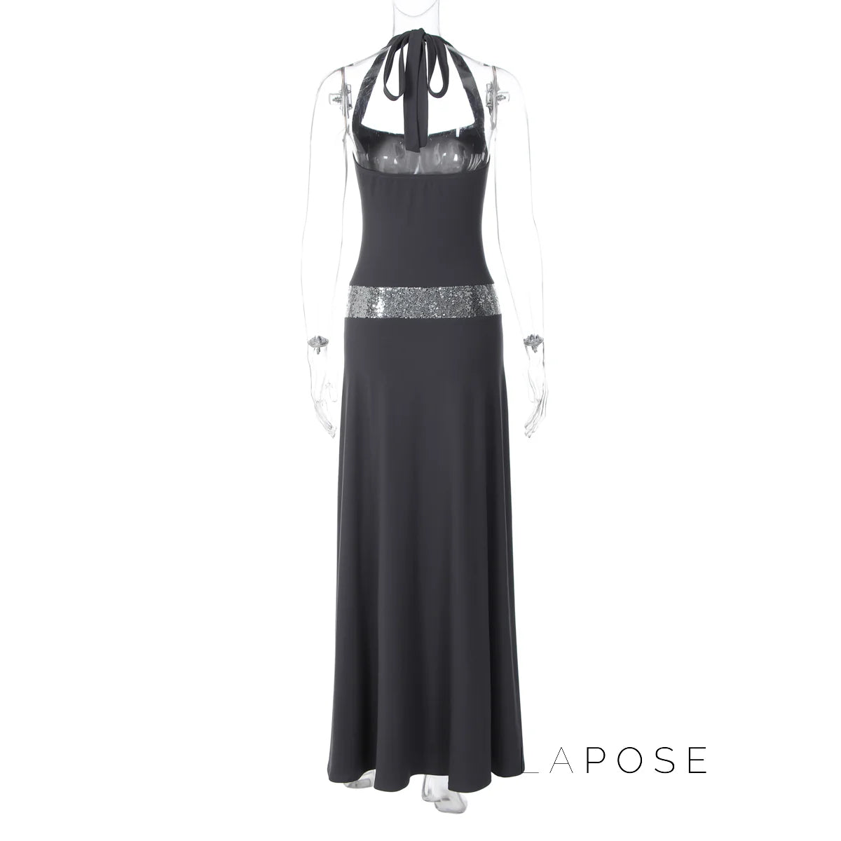 Eleanor Sequin Halter Maxi Dress