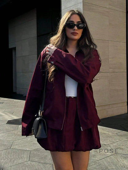 Eliza Collared Bomber Jacket