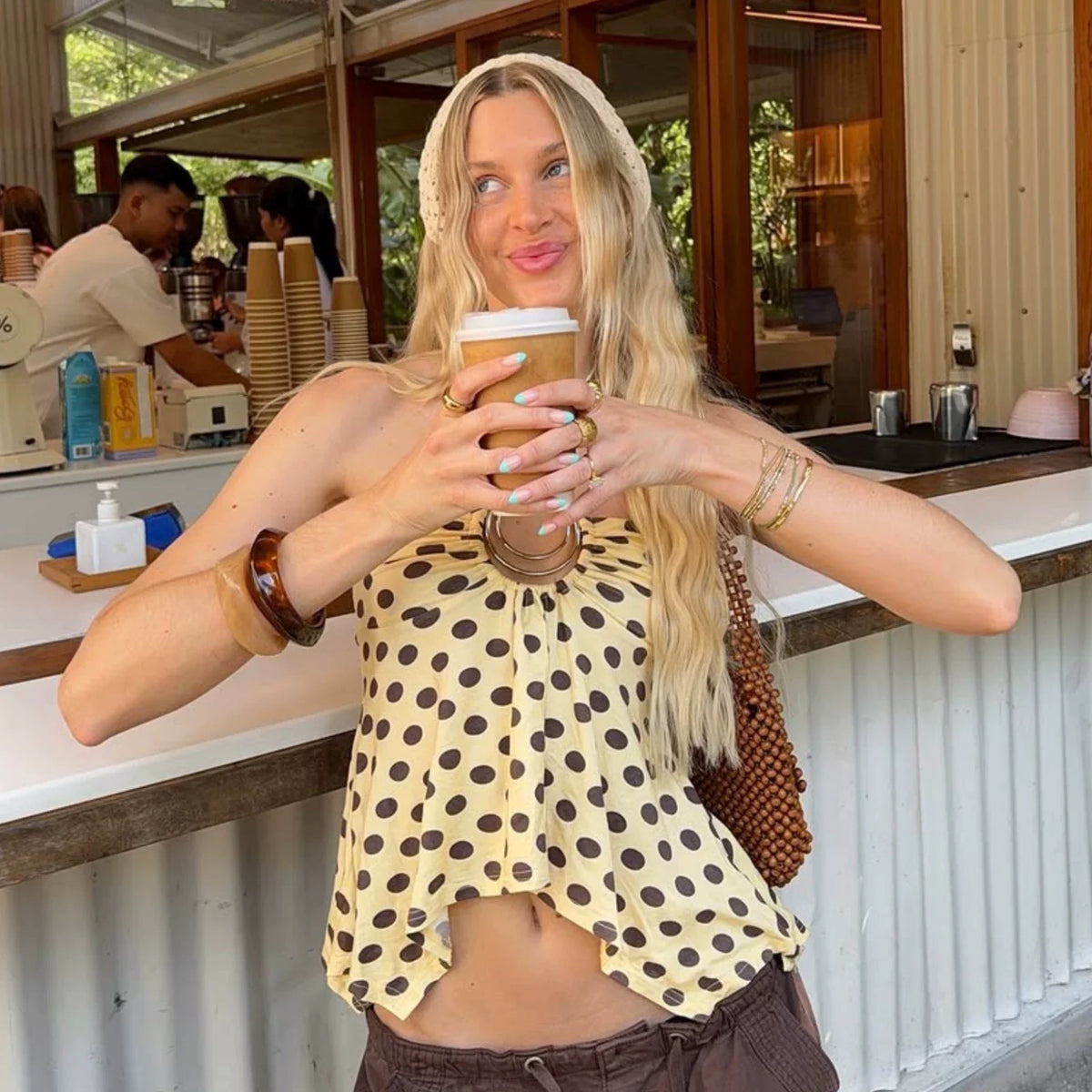 Ellaina Polka Dot Halter Top