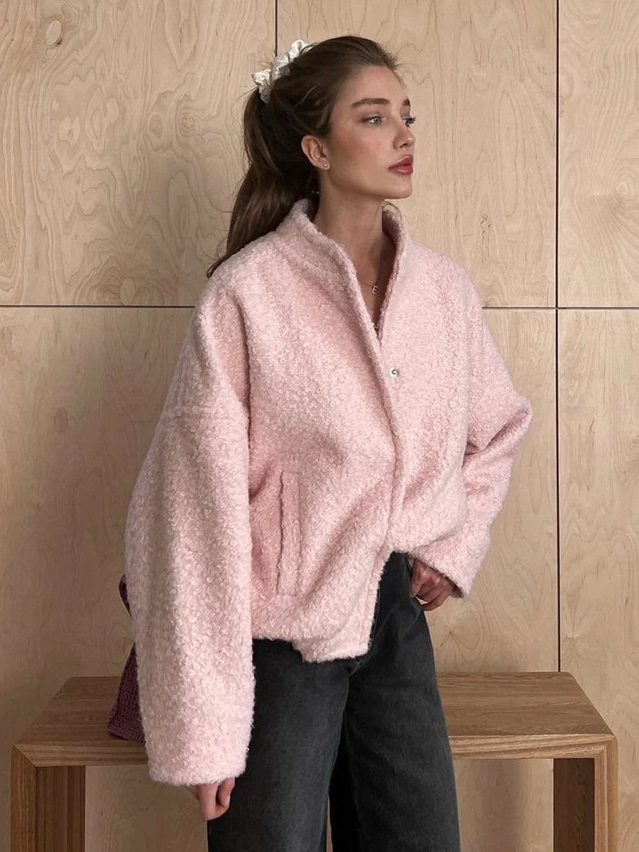 Ellisyn Pink Faux Fur Jacket