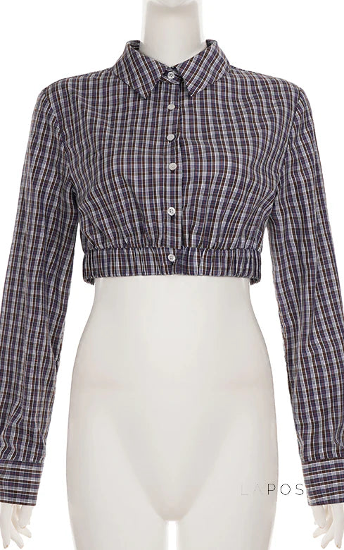 Elora Plaid Crop Skirt Set