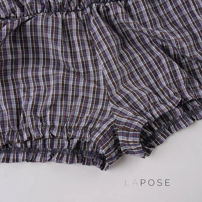 Elora Plaid Crop Skirt Set