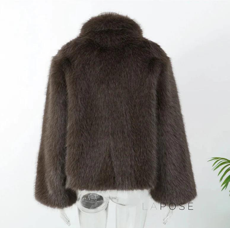 Eman Plush Faux Fur Jacket