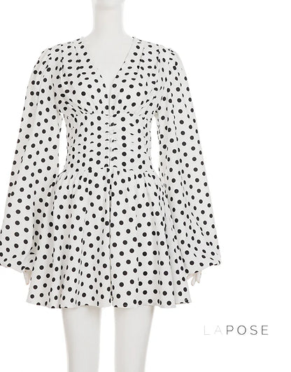 Embry Polka Dot Puff Sleeve Dress