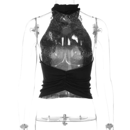 Emeli Lace Backless Halter Top