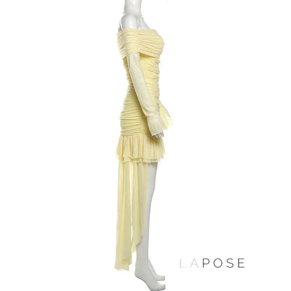Emely Off-Shoulder Ruched Gown
