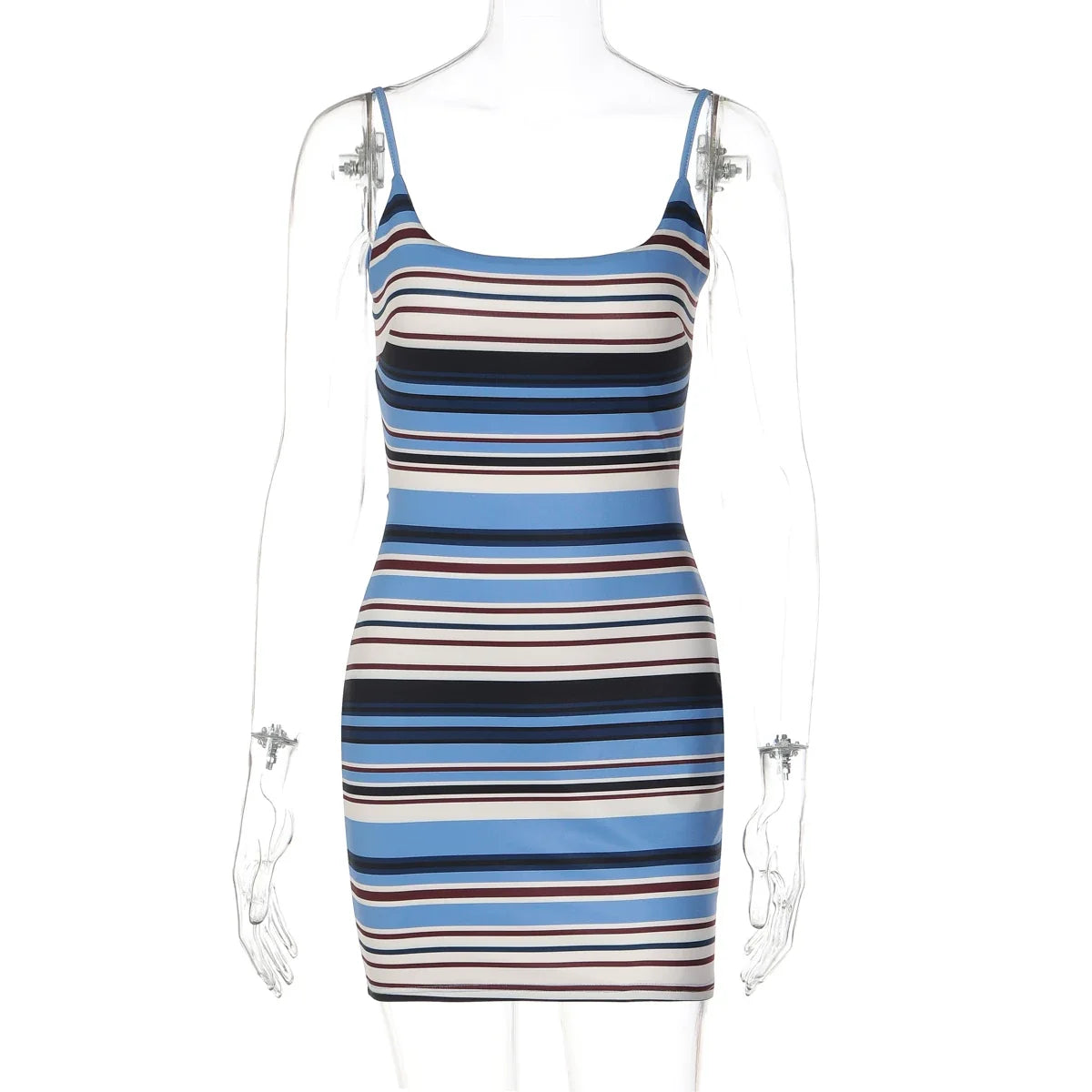 Emeri Striped Backless Mini Dress