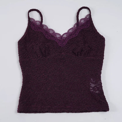 Esmerelda Purple Lace Sheer Camisole