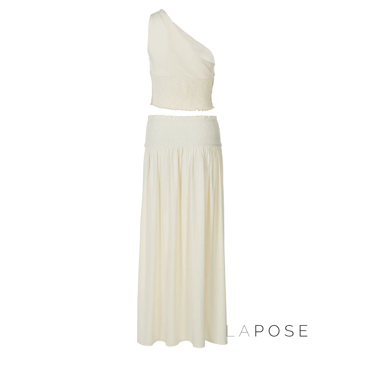 Everett One-Shoulder Pleated Skirt Set