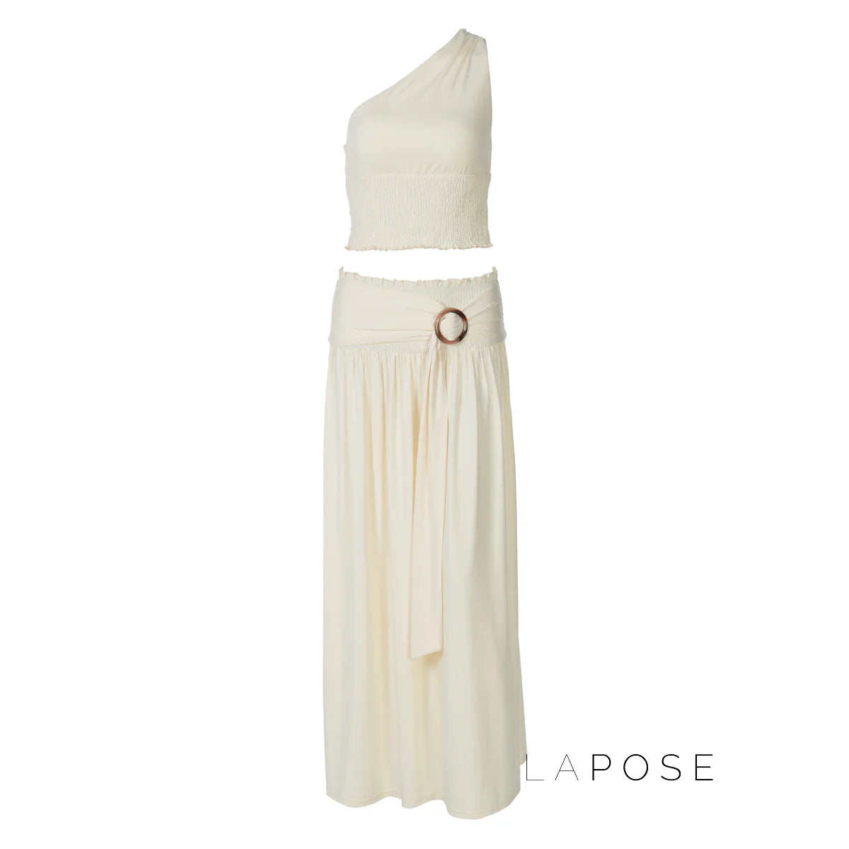 Everett One-Shoulder Pleated Skirt Set