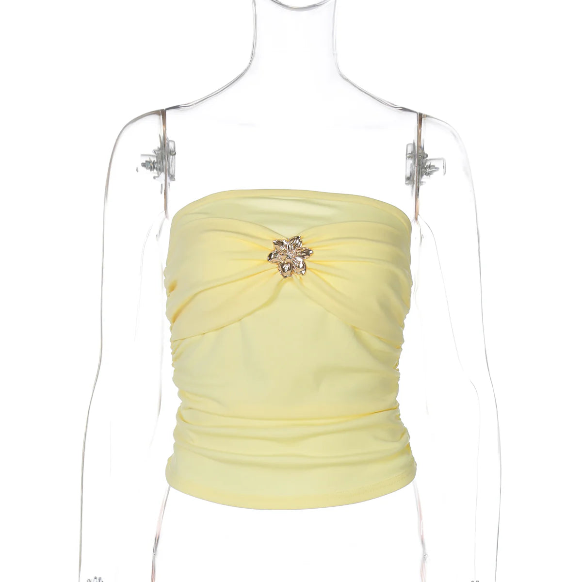 Everlee Metal Bandeau Crop Top