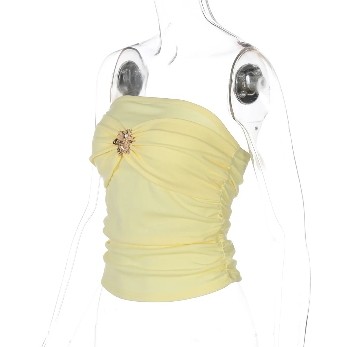 Everlee Metal Bandeau Crop Top