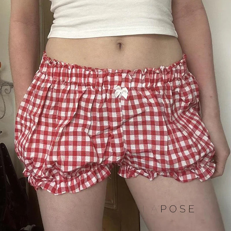 Fatoumata Bow Plaid Shorts