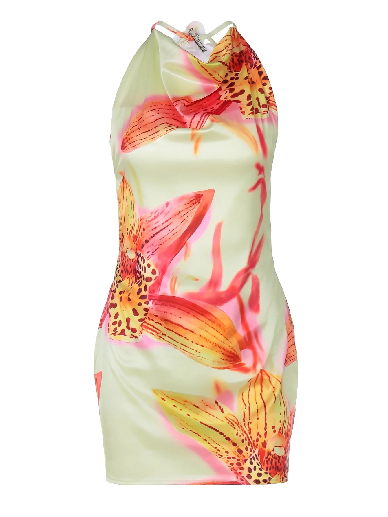 Floral Gradient Halter Mini Dress