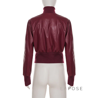Florencia Cropped Faux Leather Jacket