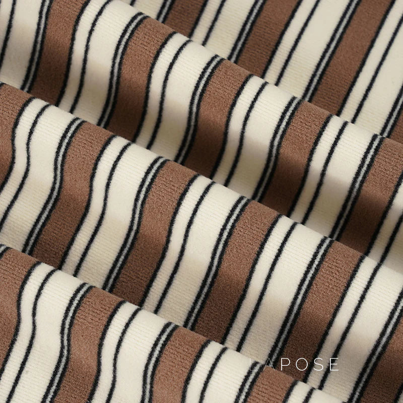 Germani Striped Long Sleeve Polo Top