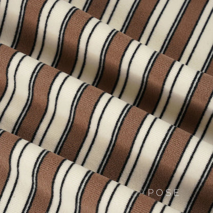 Germani Striped Long Sleeve Polo Top