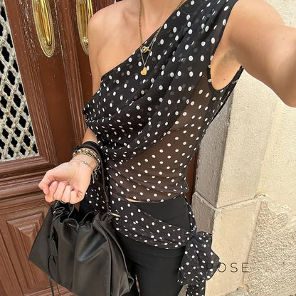 Goldy Polka Dot Off-Shoulder Top