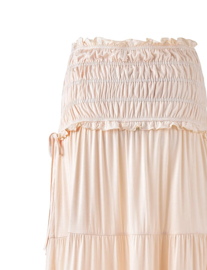 Gracelyn Polka Dot Maxi Skirt - Bone