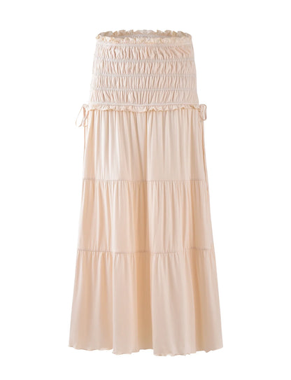 Gracelyn Polka Dot Maxi Skirt - Bone