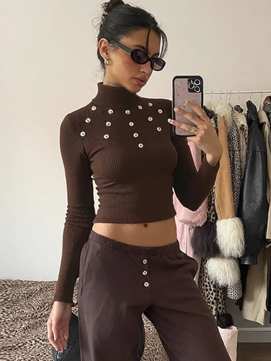 Graciela Ribbed Turtleneck Top