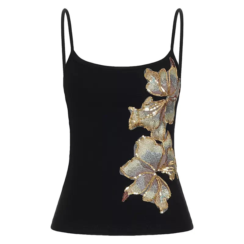 Grayson Sequin Floral Embroidered Camisole