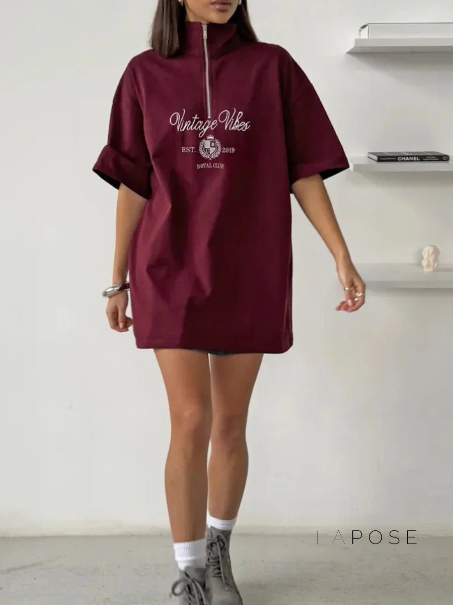 Haizlee Contrast Embroidered Polo Tee