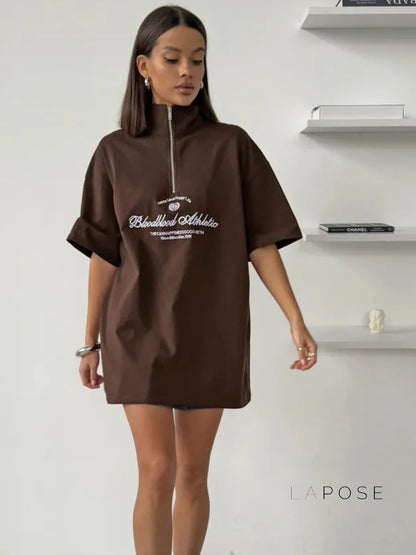 Haizlee Contrast Embroidered Polo Tee