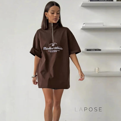 Haizlee Contrast Embroidered Polo Tee