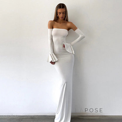 Haydee Off Shoulder Fishtail Dress