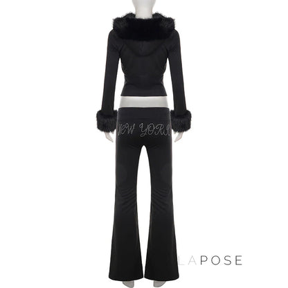 Hendrix Fluffy Rhinestone Lounge Set