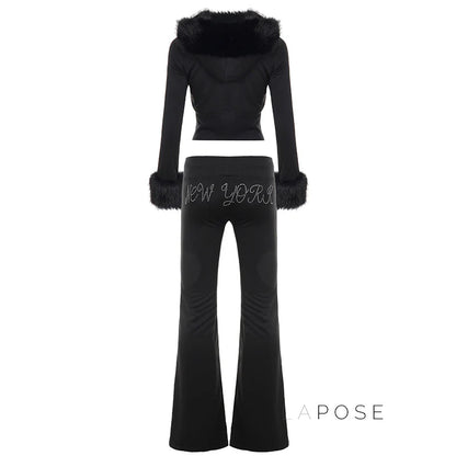 Hendrix Fluffy Rhinestone Lounge Set