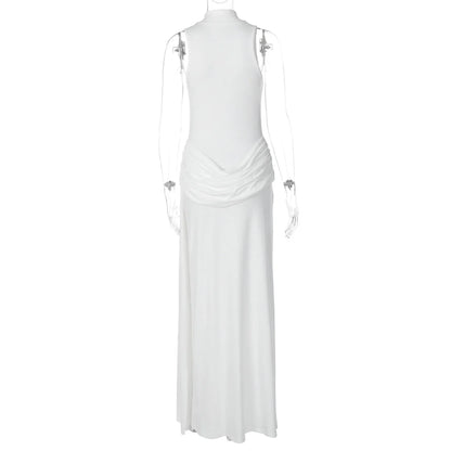 High Neck Slit Maxi Dress