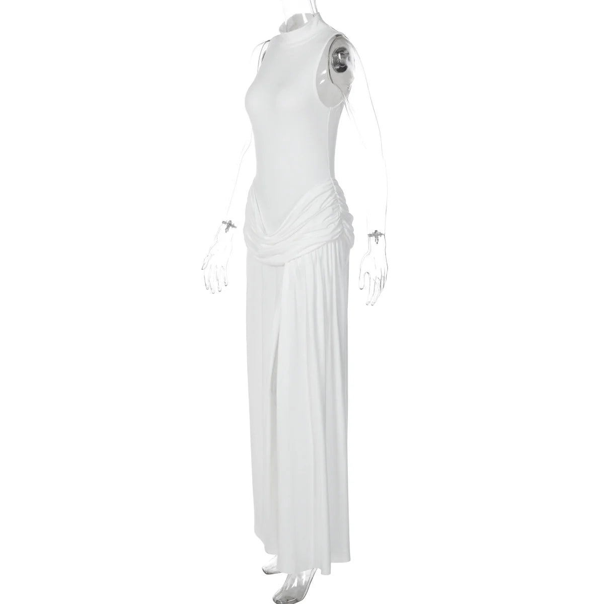 High Neck Slit Maxi Dress