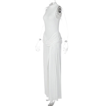 High Neck Slit Maxi Dress