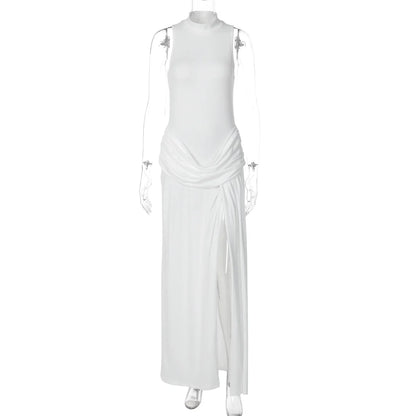 High Neck Slit Maxi Dress