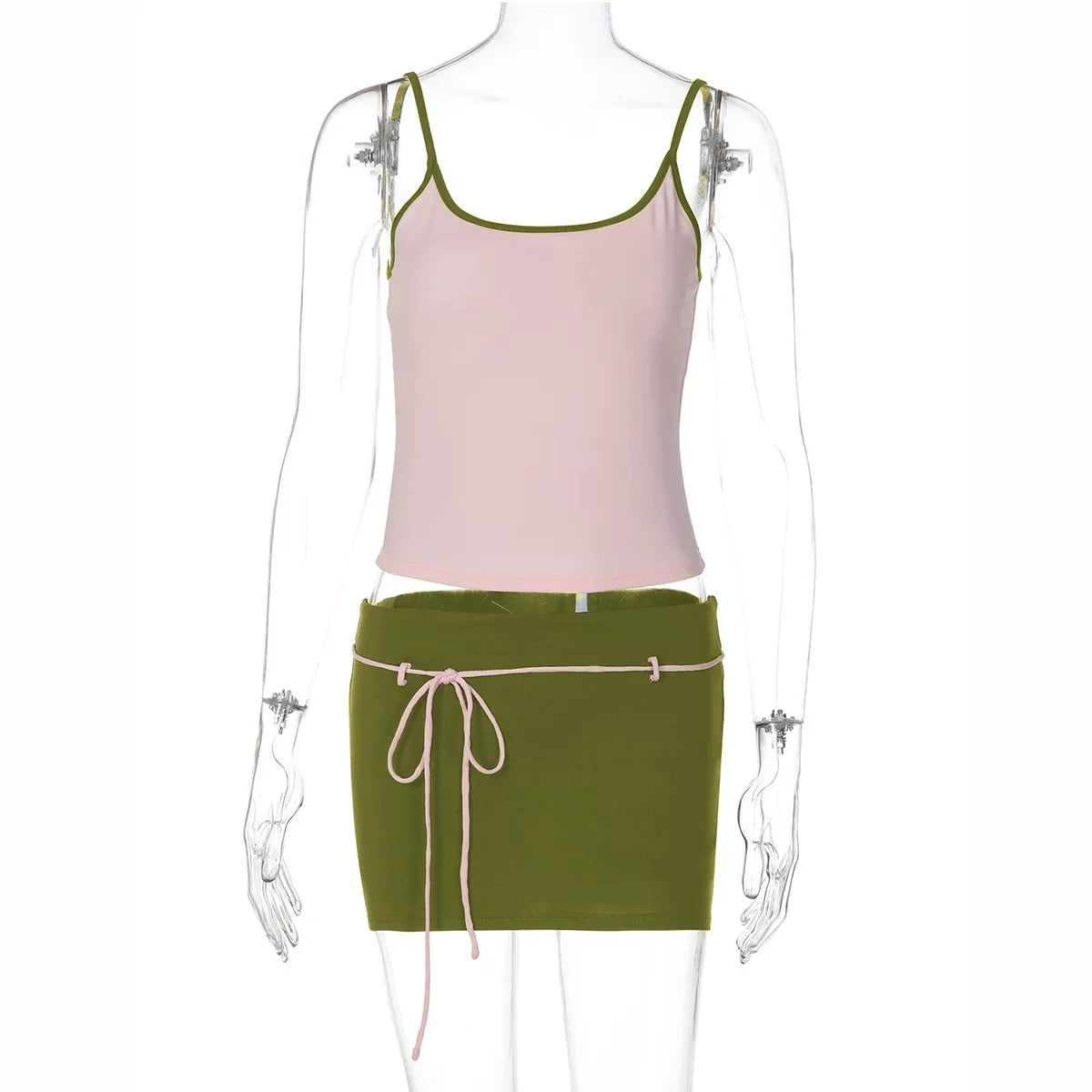Indiana Contrast Trim Skirt Set